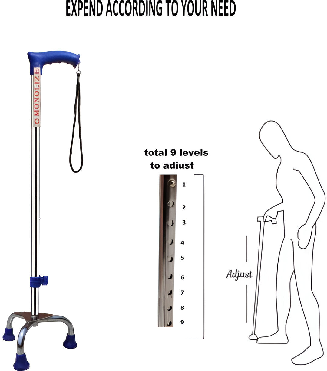 TRIPOD WALKING STICK