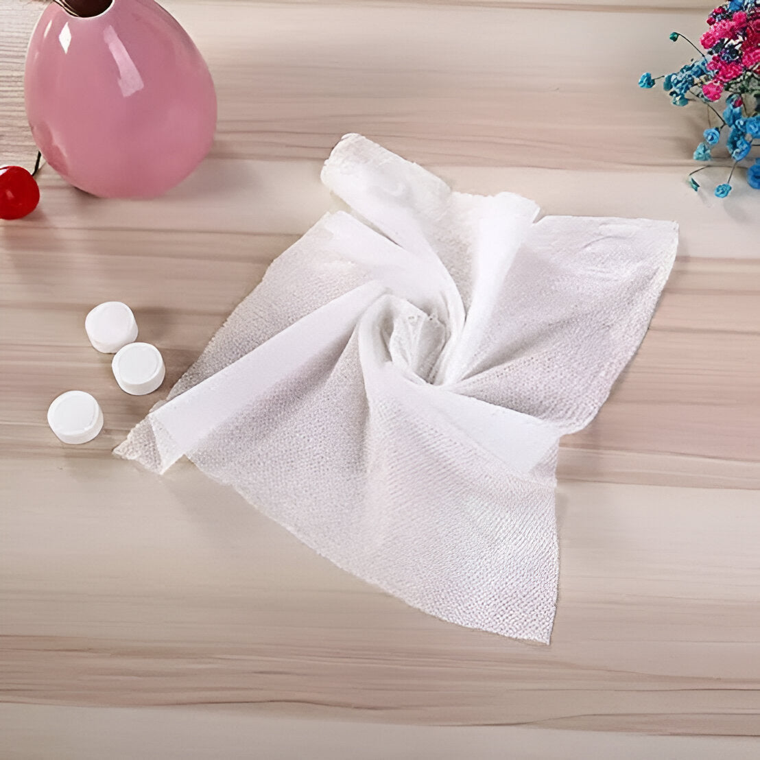 PORTABLE DISPOSABLE COTTON COIN TISSUE